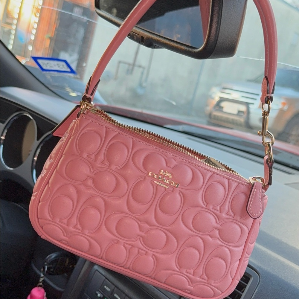 Coach Blush Pink Embossed Shoulder Bag